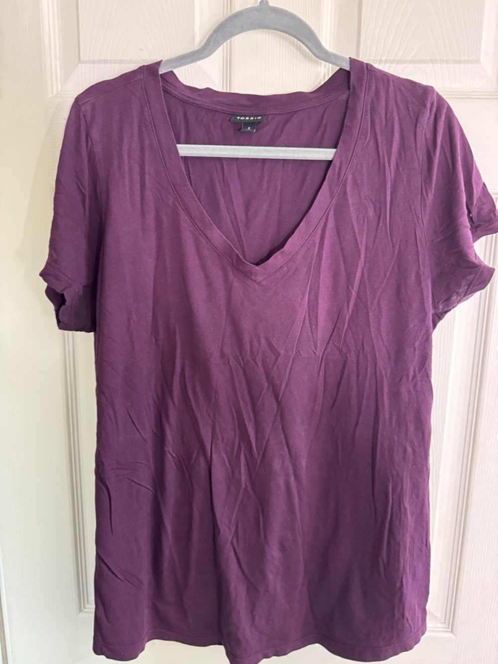 torrid Plum V-Neck Short Sleeve Tee